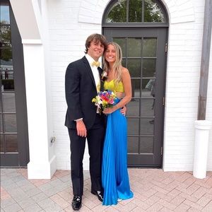 AMUR Elodie cut out pleasured satin gown